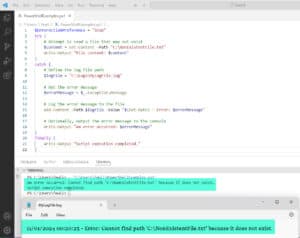How to Log Error Messages to a File Using PowerShell Try Catch?