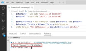 PowerShell Get Difference Between Two Dates in Minutes
