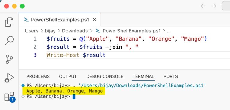 How to Join an Array of Strings in PowerShell (The Easy Way)