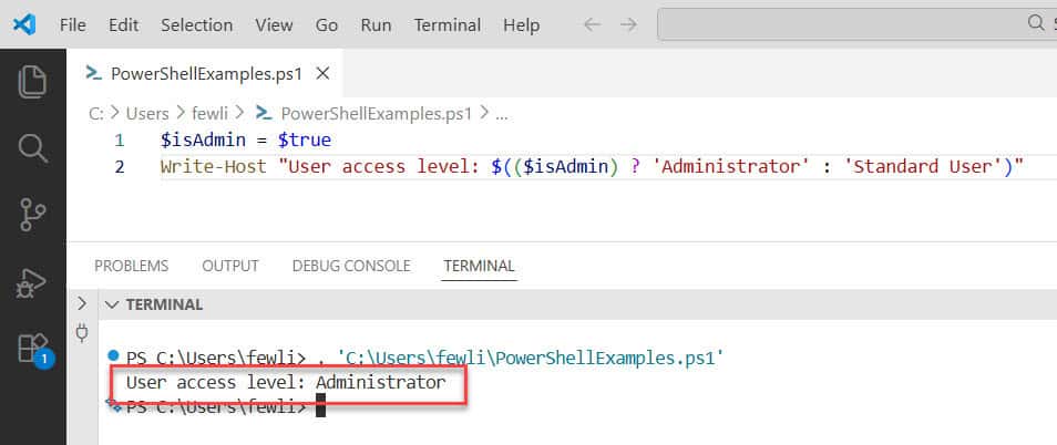PowerShell Ternary Operator examples