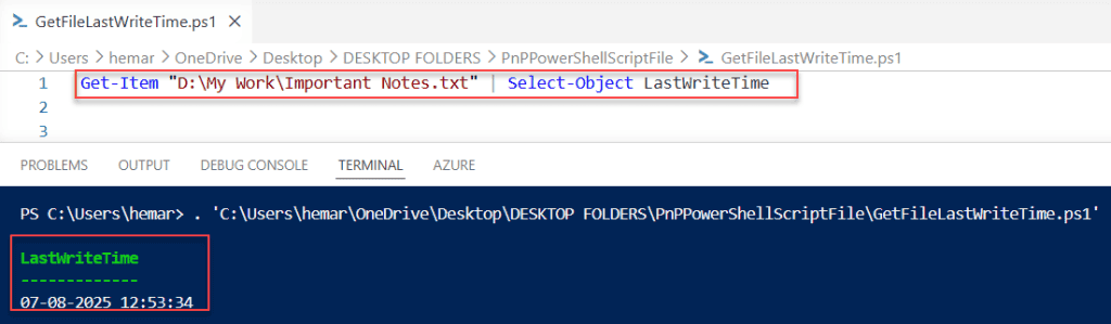 lastwritetime powershell