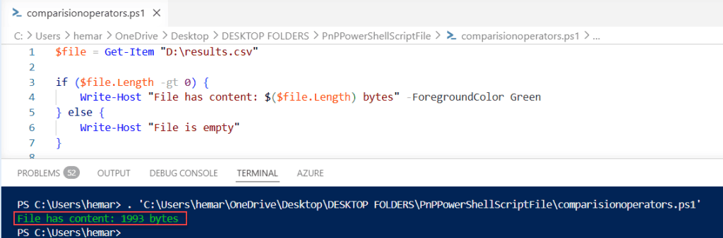 powershell comparison operators