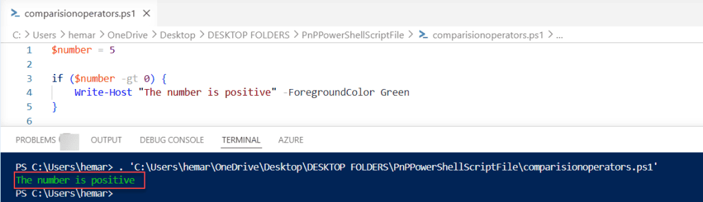 powershell greater than operator