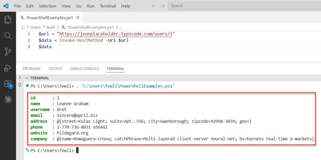 Get JSON Data from a URL in PowerShell