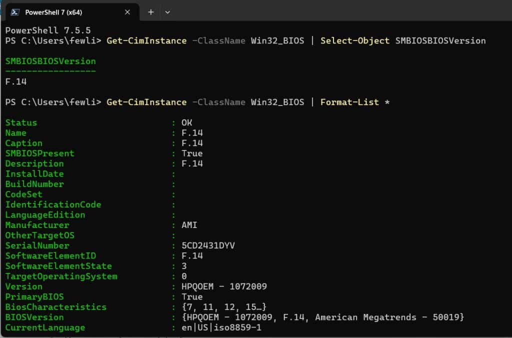 How to Get HP BIOS Version Using PowerShell