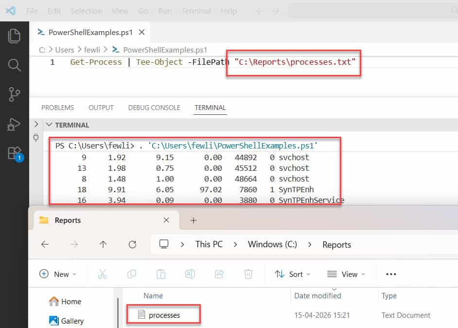 PowerShell Output to File and Console