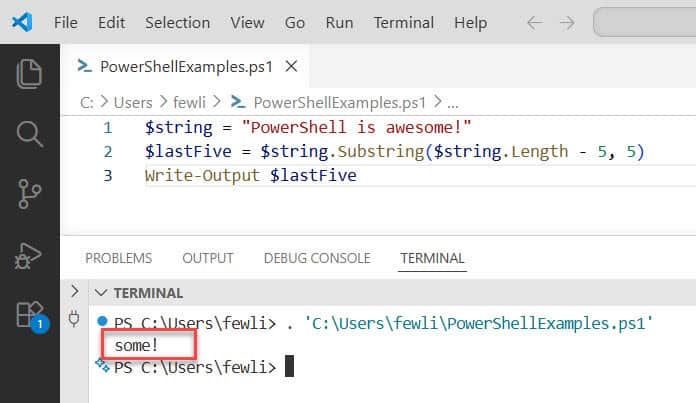 PowerShell Substring From End using Substring Method
