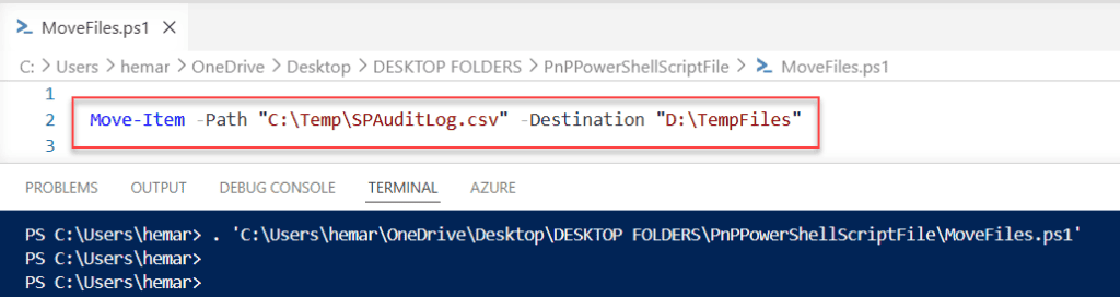 move files using powershell