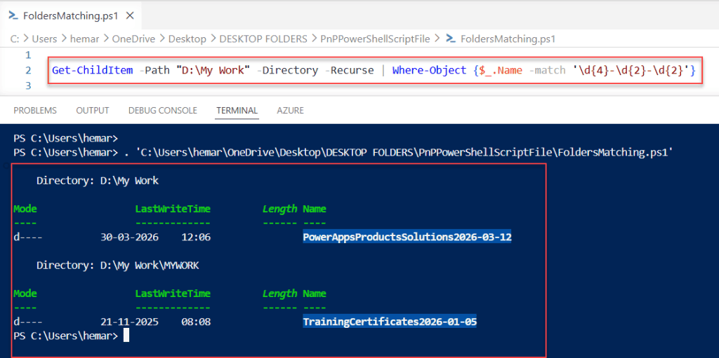 powershell finding folders with specific date patterns