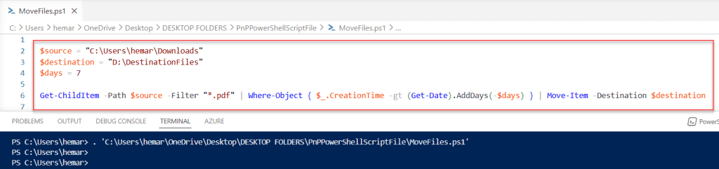 powershell move files based on filetype