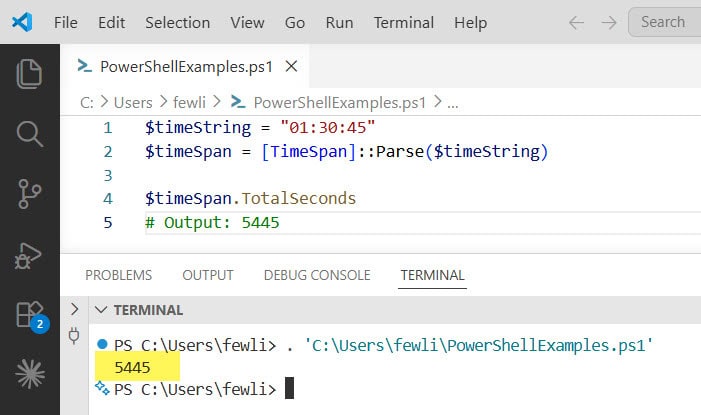 Convert Time to Seconds PowerShell