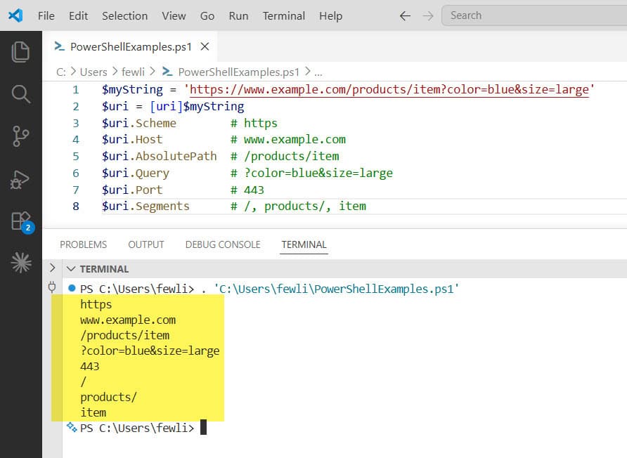 PowerShell Convert String to URI