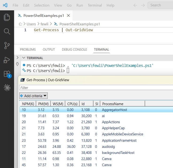 PowerShell Out-GridView