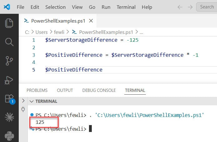 Convert Negative to Positive Using Multiplication PowerShell