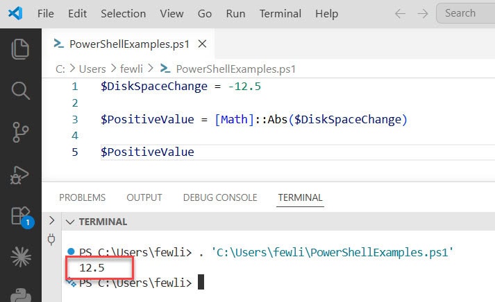 Convert Negative to Positive in PowerShell