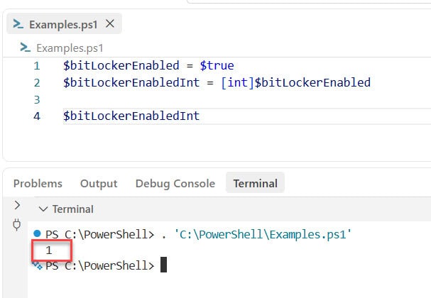 Convert Boolean to Int in PowerShell