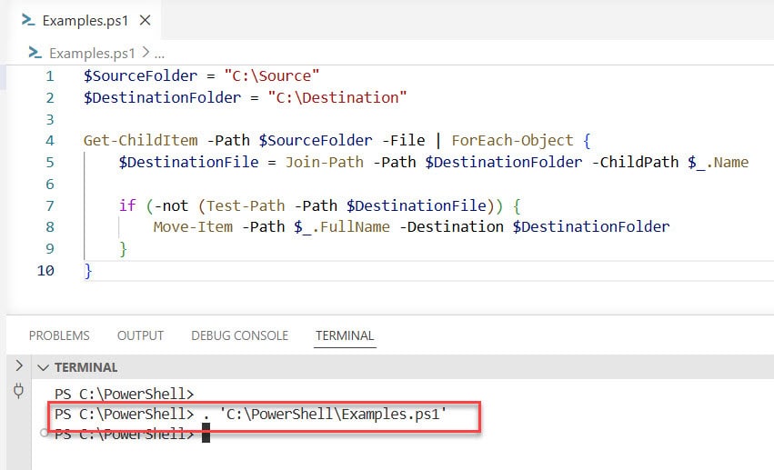 PowerShell Move Files from One Folder to Another If Not Exists