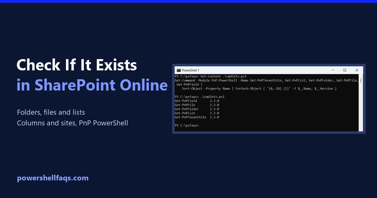 Check if a folder exists in SharePoint Online with PnP PowerShell