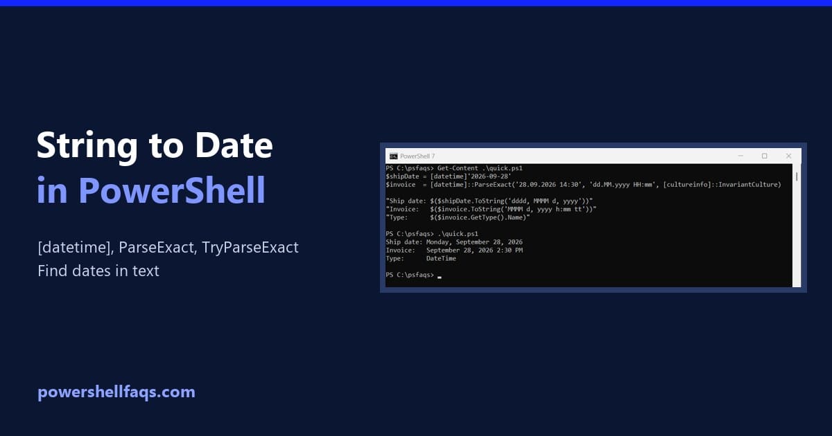 Convert a string to a date in PowerShell