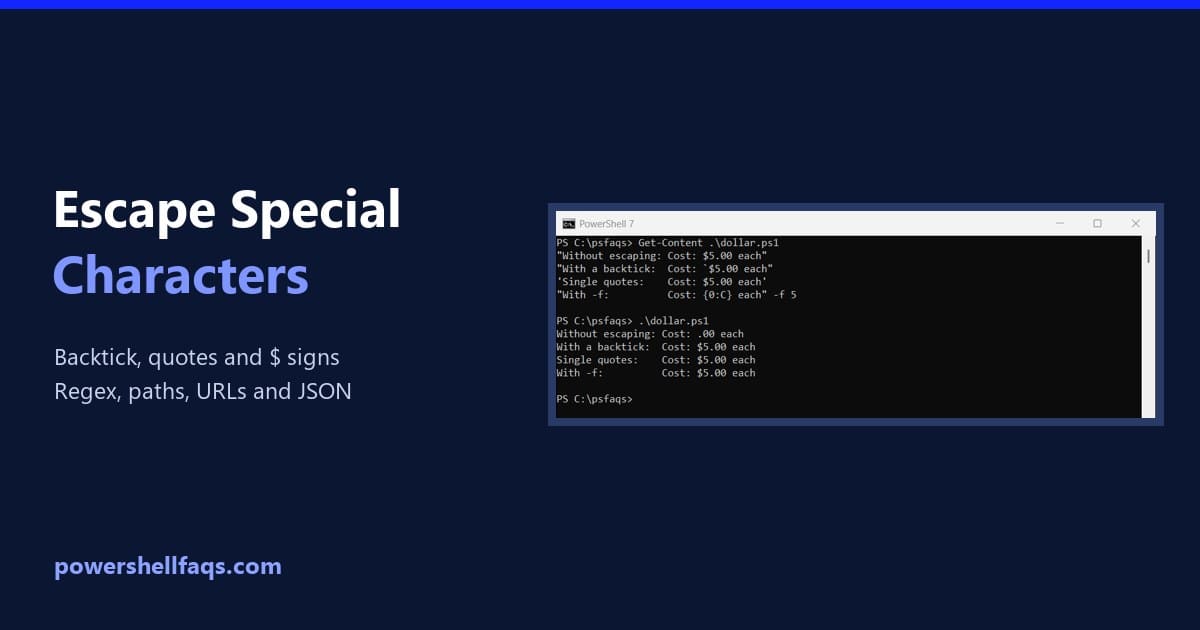 Escape special characters in PowerShell