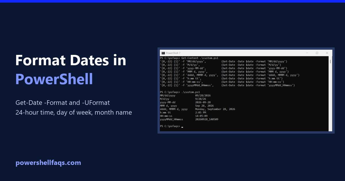 Format dates in PowerShell with Get-Date