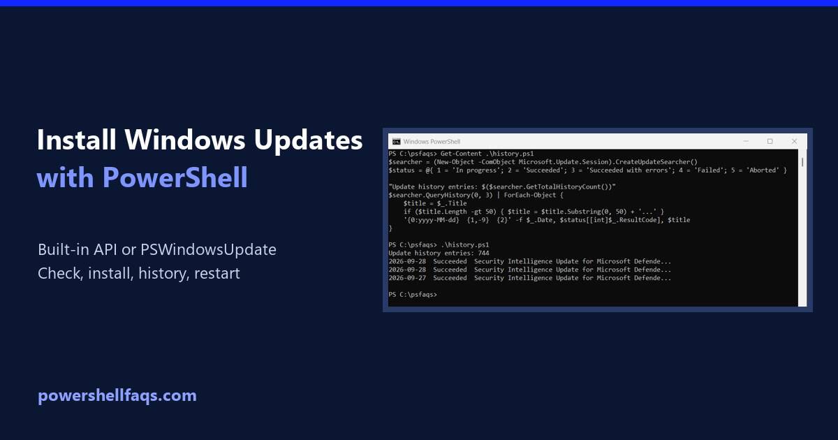 Install Windows Updates Using PowerShell (2 Methods)