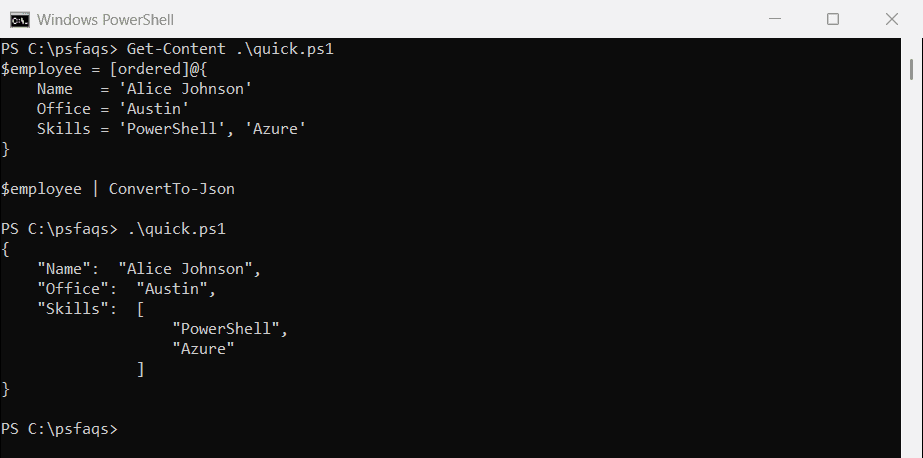 Windows PowerShell 5.1 ConvertTo-Json wide indentation