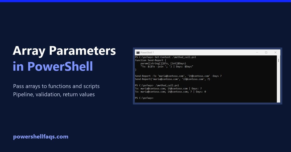 PowerShell array parameters