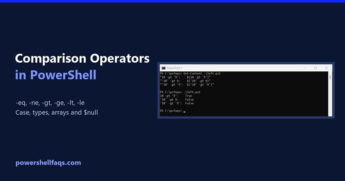 PowerShell comparison operators