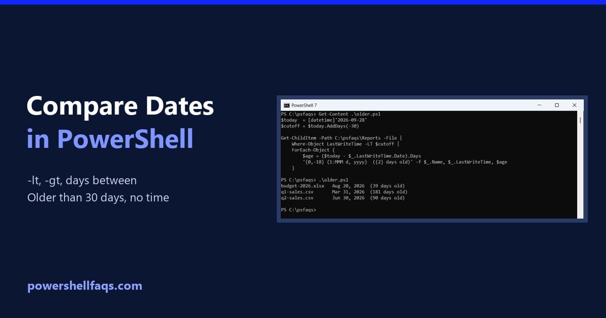 PowerShell date comparison