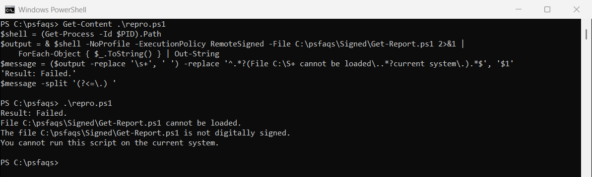 PowerShell file is not digitally signed you cannot run this script error