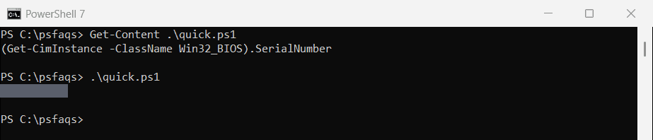 PowerShell get the BIOS serial number with Get-CimInstance Win32_BIOS