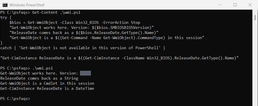 Windows PowerShell 5.1 Get-WmiObject BIOS release date is a string