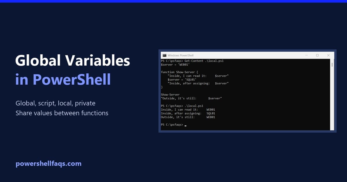 PowerShell global variables and scopes