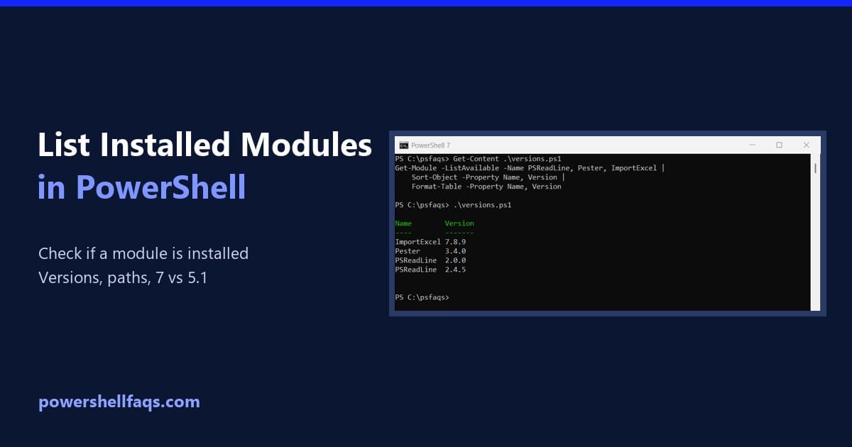 List installed PowerShell modules