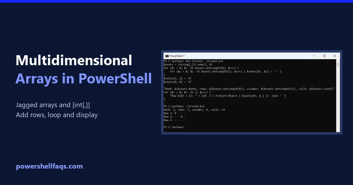 PowerShell multidimensional arrays