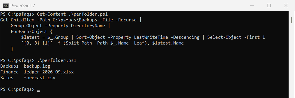 PowerShell get the newest file in each subfolder