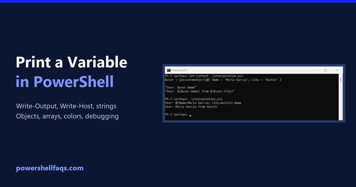 Print a variable in PowerShell