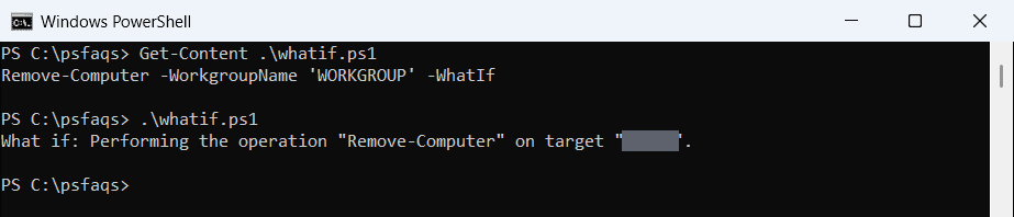 PowerShell Remove-Computer -WhatIf in Windows PowerShell 5.1