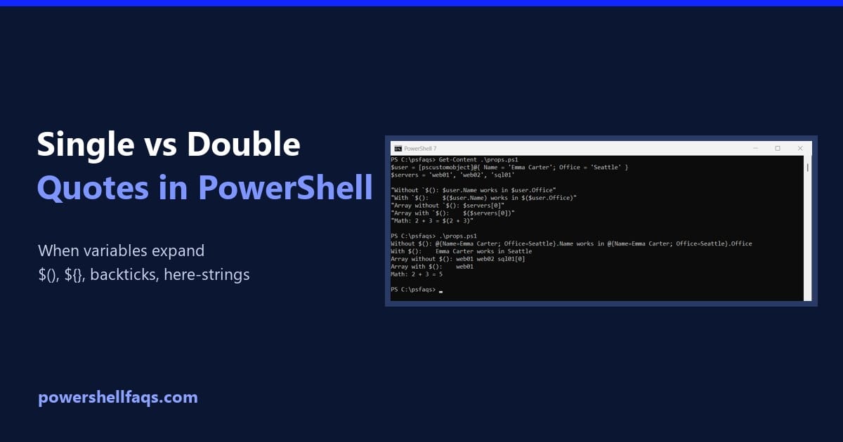 PowerShell single vs double quotes