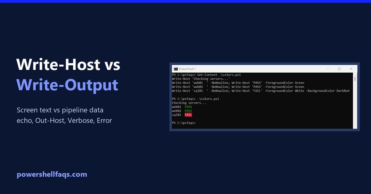 PowerShell Write-Host vs Write-Output