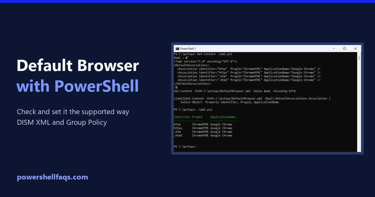 Set the default browser using PowerShell