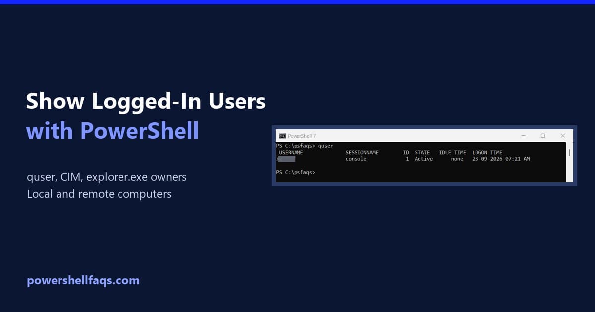 Show logged-in users with PowerShell