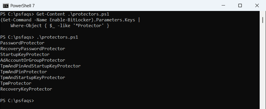 Enable-BitLocker key protecto