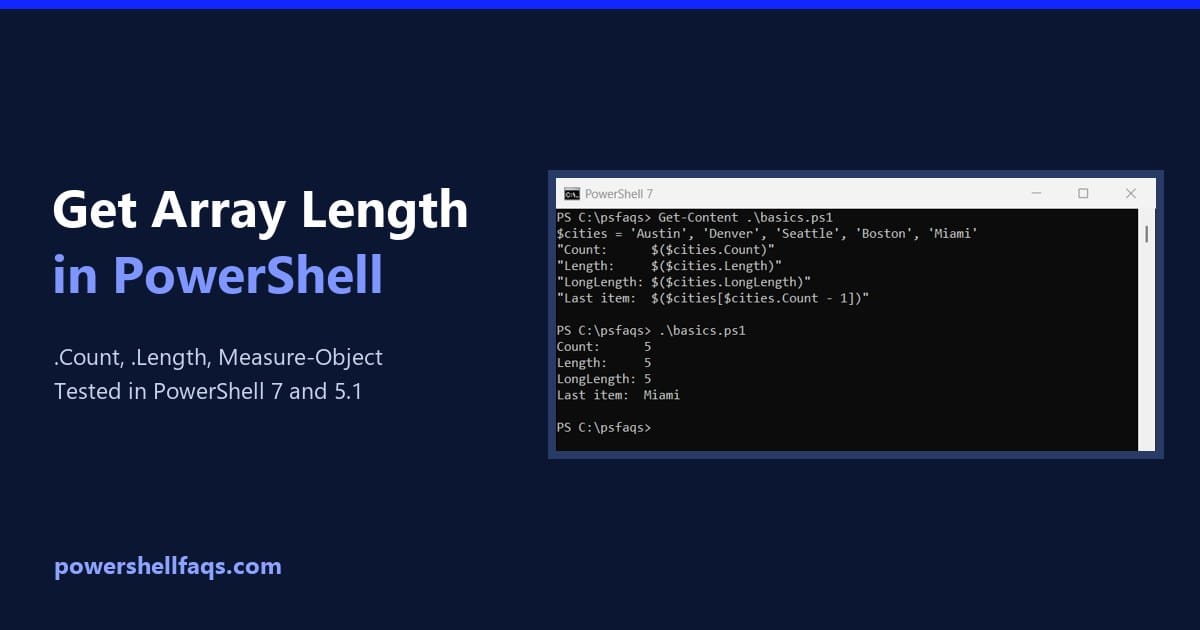How to get the array length in PowerShell
