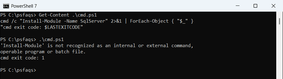Install-Module is not recognized as an internal or external command in Command Prompt