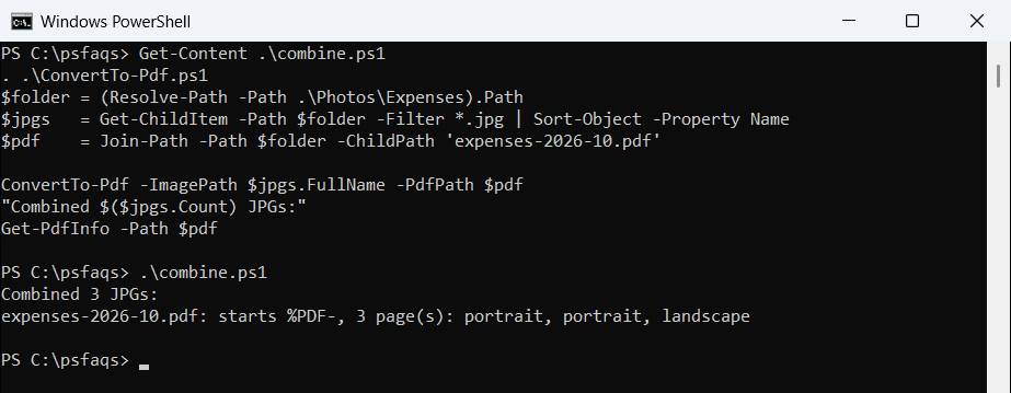 PowerShell combine multiple JPG files into one PDF
