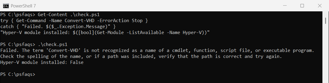 PowerShell Convert-VHD is not recognized
